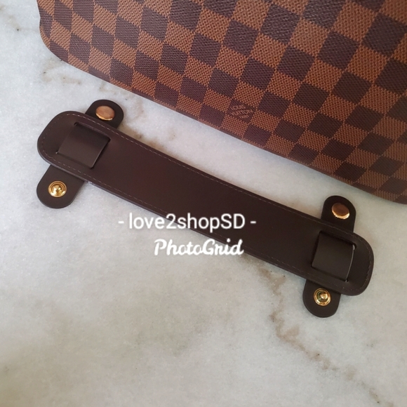 Dark brown leather shoulder pad for LV Neverfull Damier Ebene Leather Straps - Picture 4 of 6